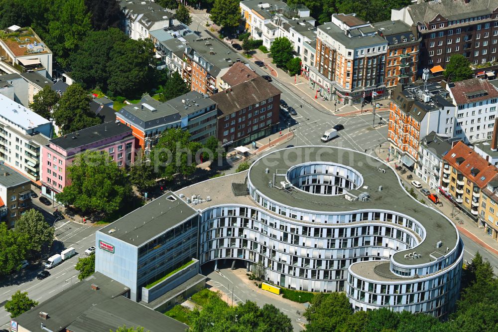 Hamburg from above - Residential and commercial building Hamburger Welle on Luebecker Strasse in Hamburg, Germany