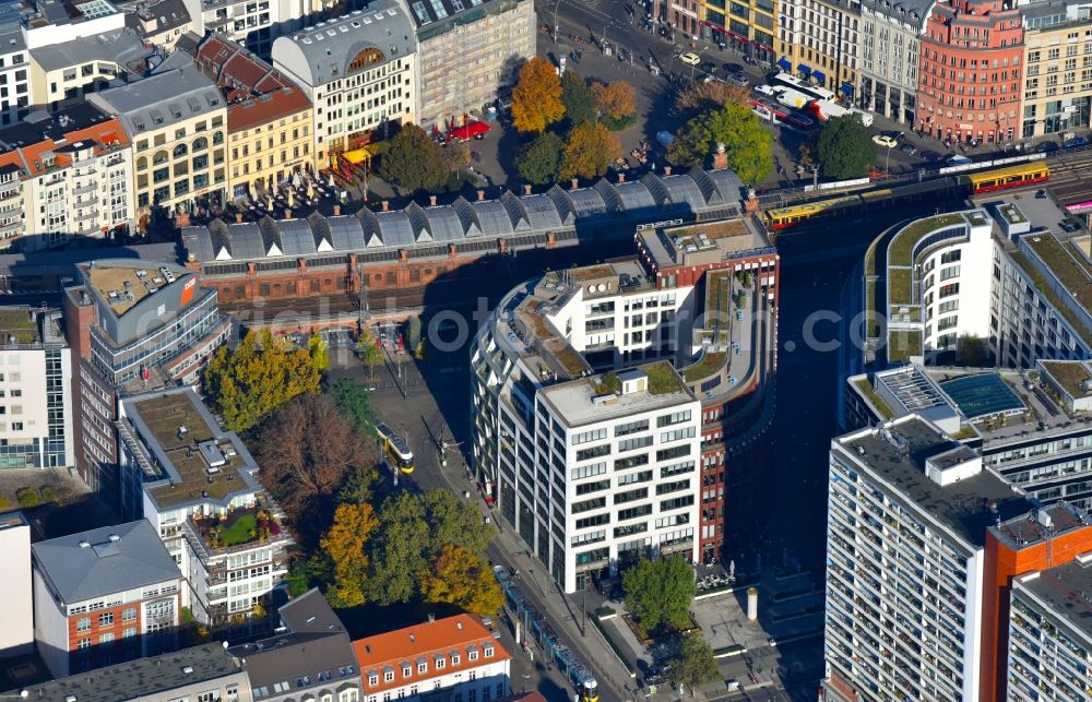 Berlin from above - Dwelling house and business house on the place Litfass in the district middle in Berlin, Germany