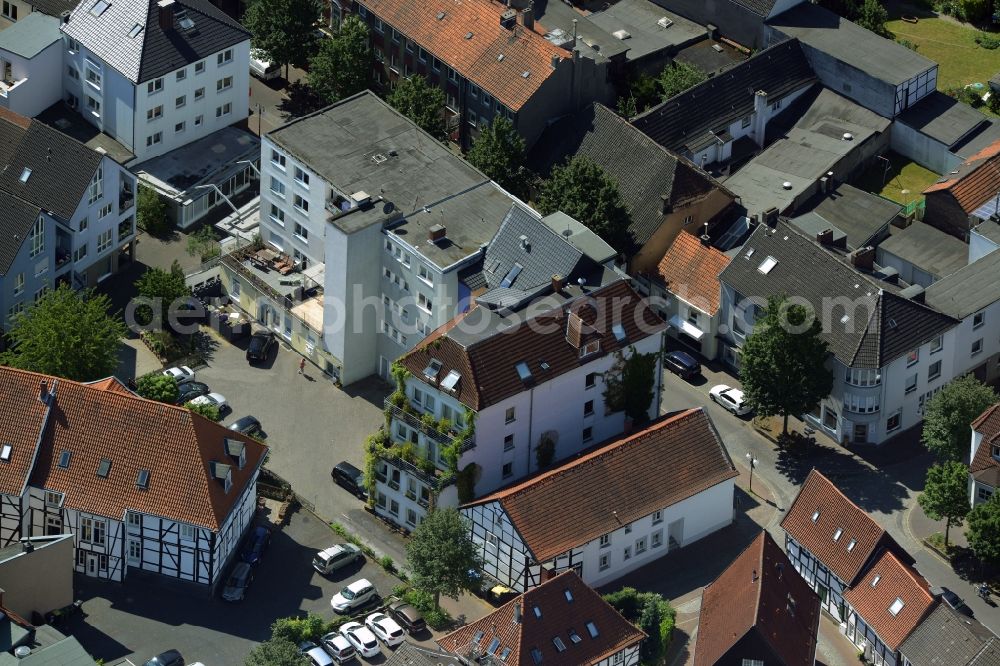 Unna from the bird's eye view: Residential and commercial building of MARKUS GEROLD ENTERPRISE GROUP in Unna in the state North Rhine-Westphalia