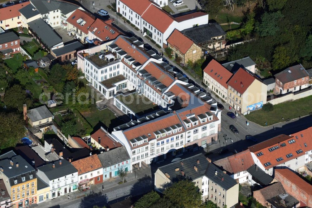 Aerial photograph Strausberg - Residential and commercial new construction house at Breite Strasse in Strausberg in Brandenburg