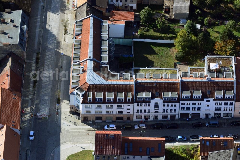 Aerial photograph Strausberg - Residential and commercial new construction house at Breite Strasse in Strausberg in Brandenburg