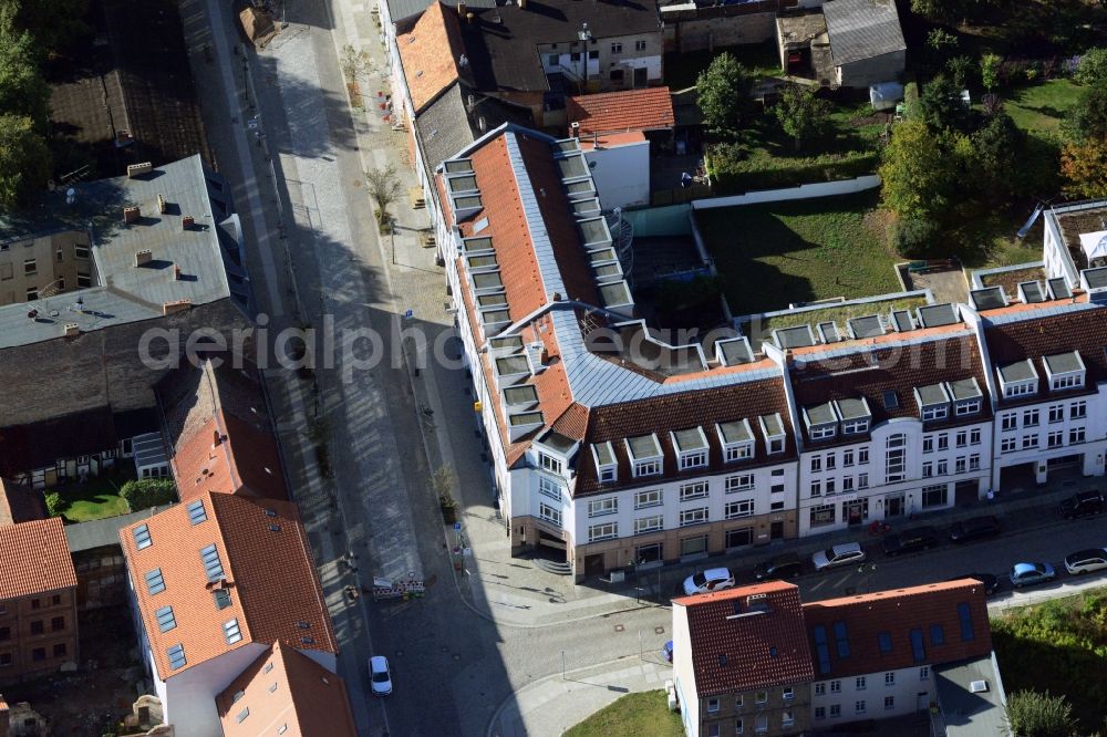 Strausberg from above - Residential and commercial new construction house at Breite Strasse in Strausberg in Brandenburg