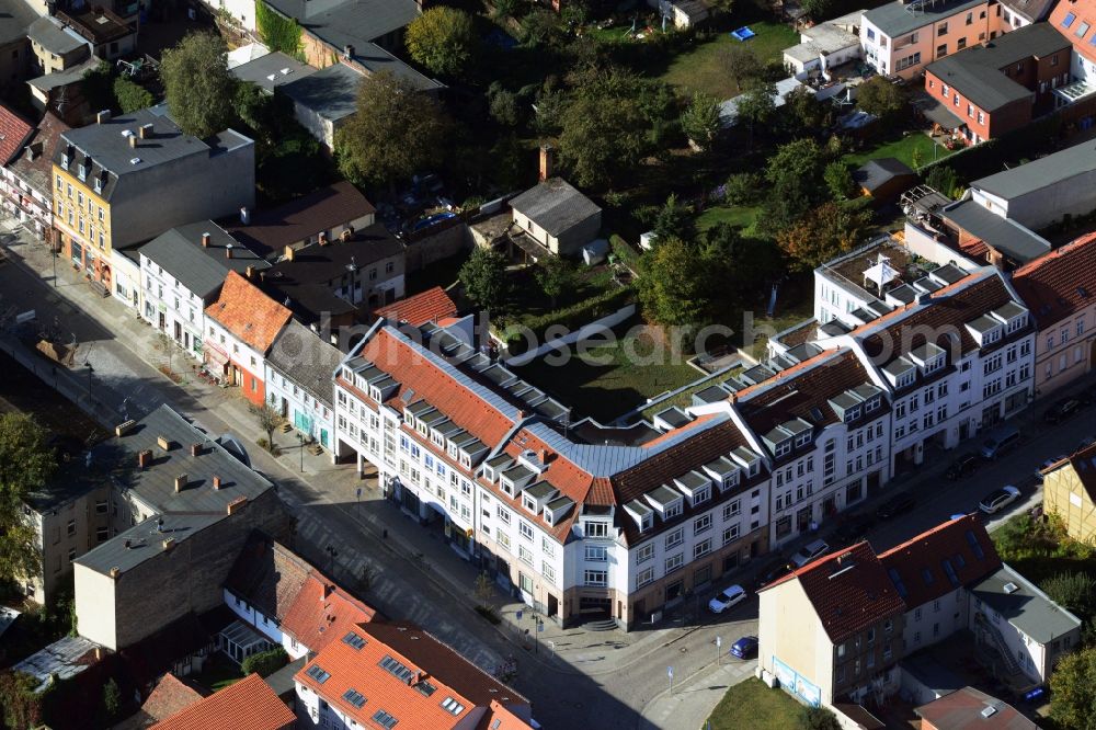 Aerial image Strausberg - Residential and commercial new construction house at Breite Strasse in Strausberg in Brandenburg