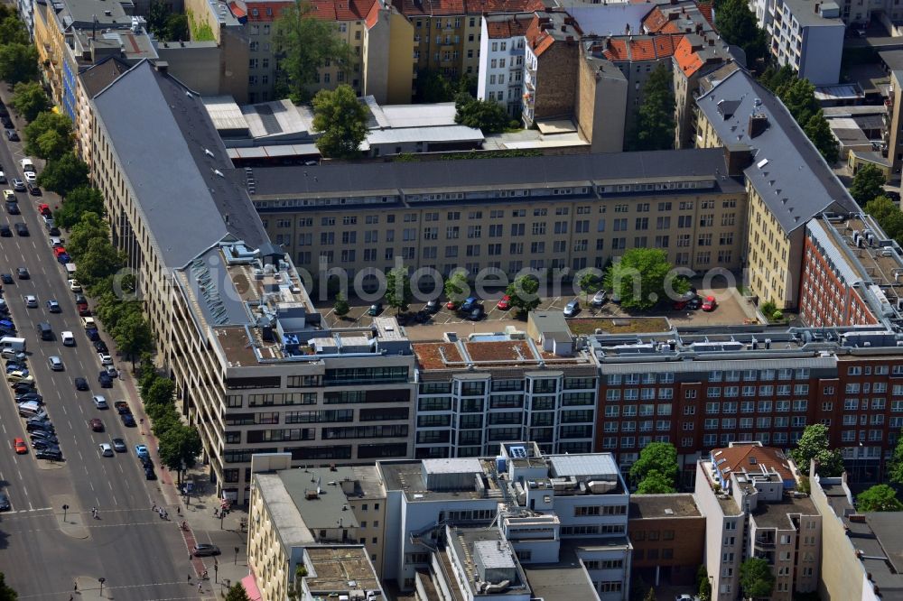 Berlin from the bird's eye view: Residential and commercial building-construction-building Bismarck - Carree at the Bismarck Street in Berlin Charlottenburg