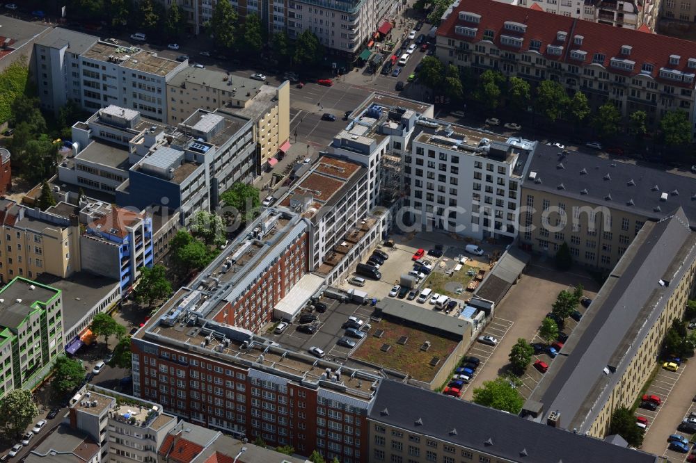 Berlin from the bird's eye view: Residential and commercial building-construction-building Bismarck - Carree at the Bismarck Street in Berlin Charlottenburg