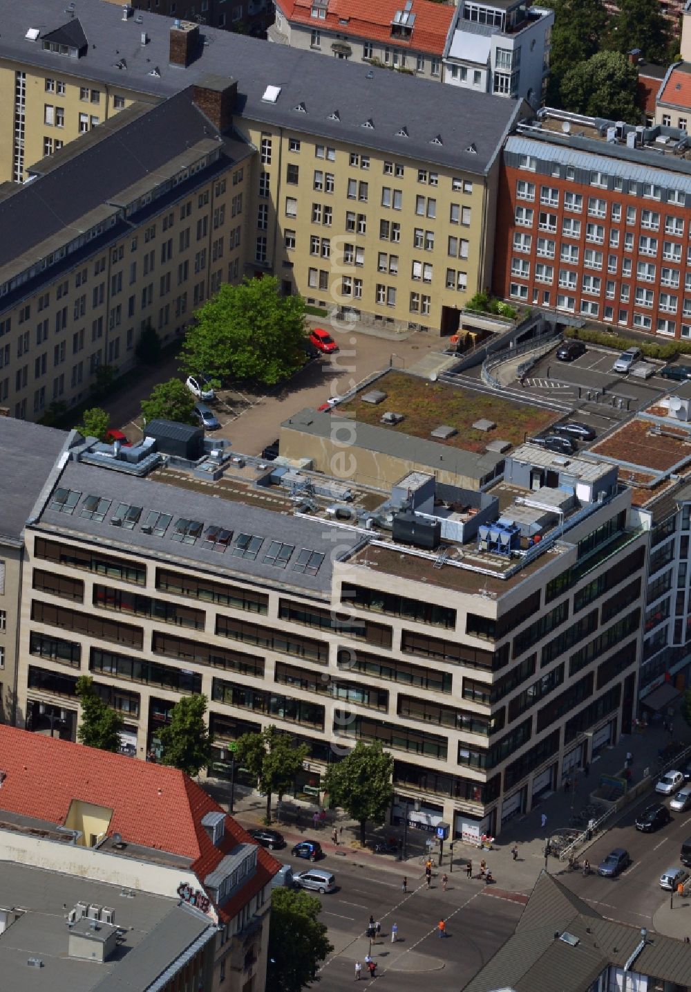 Berlin from above - Residential and commercial building-construction-building Bismarck - Carree at the Bismarck Street in Berlin Charlottenburg