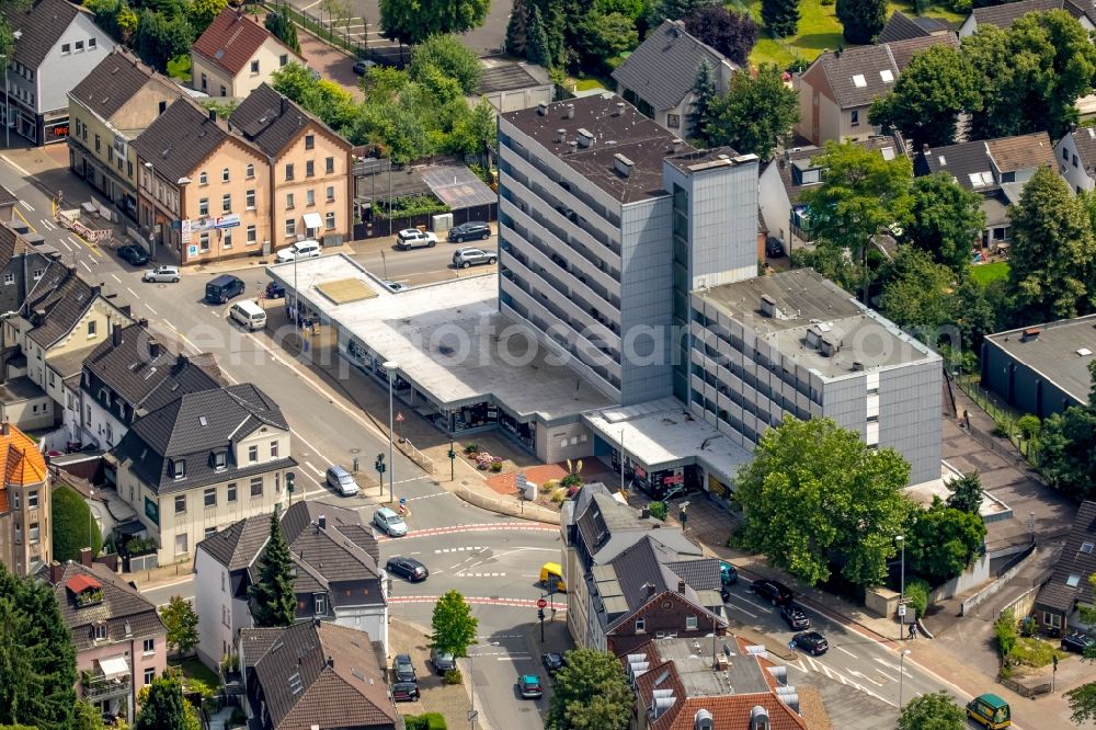 Essen from the bird's eye view: Residential and commercial building at the ring road 1 in Essen in North Rhine-Westphalia