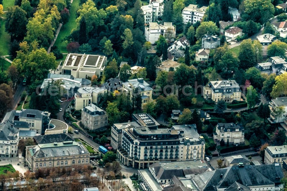 Baden-Baden from above - Residential and commercial building district in Baden-Baden in the state Baden-Wurttemberg, Germany