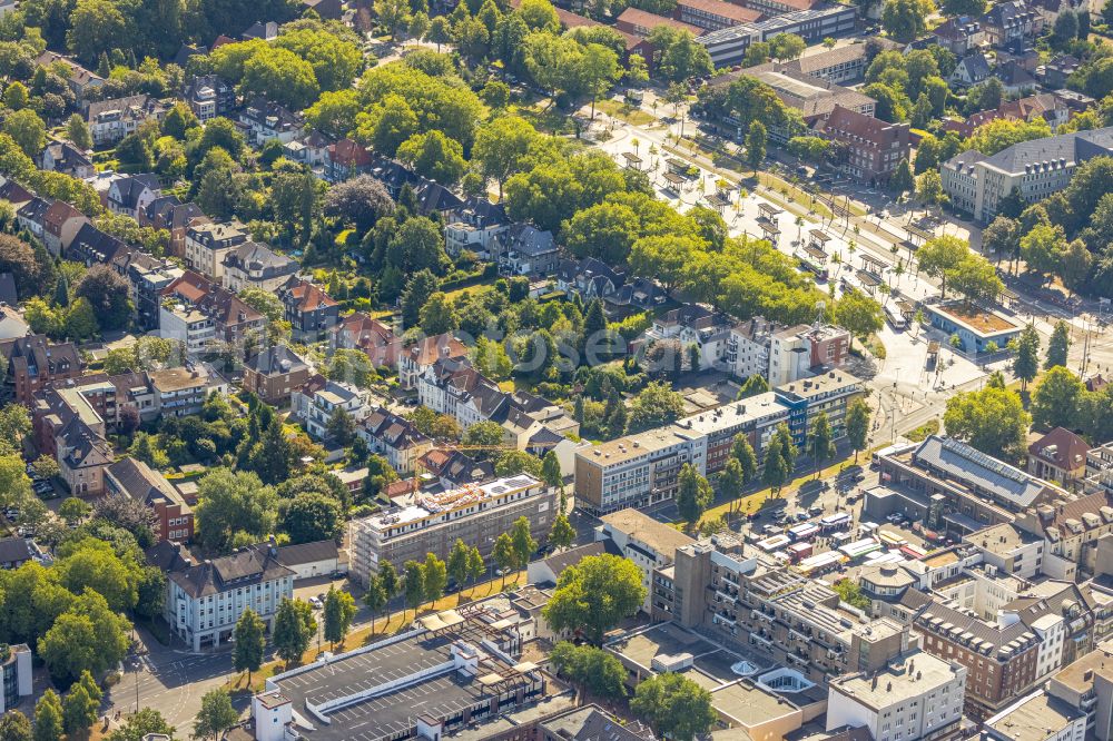 Aerial image Gelsenkirchen - Residential and commercial building district on De-La-Chevallerie-Strasse in the district Buer in Gelsenkirchen at Ruhrgebiet in the state North Rhine-Westphalia, Germany