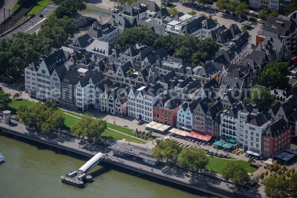 Aerial image Köln - Residential and commercial building district along on Frankenwerft in the district Altstadt in Cologne in the state North Rhine-Westphalia, Germany