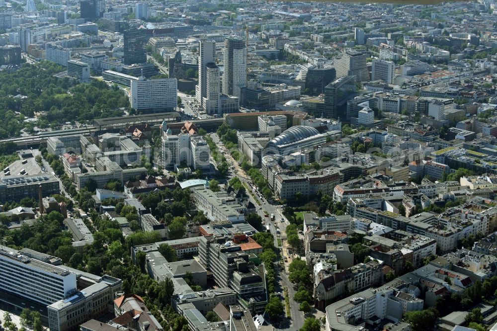 Berlin from above - Residential and commercial building district along Hardenbergstrasse in Berlin