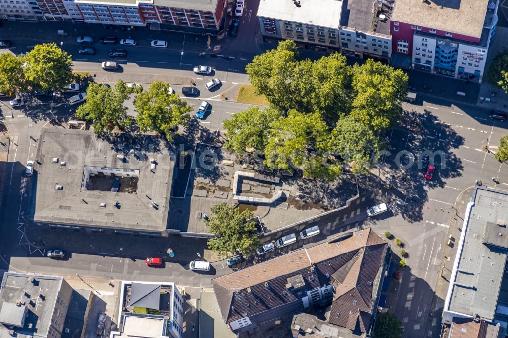 Aerial image Bochum - Residential and commercial building district along of Hellweg in Bochum in the state North Rhine-Westphalia, Germany