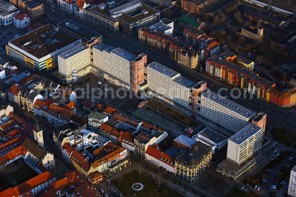 Aerial photograph Erfurt - Residential and commercial building district along Hirschlachufer in the district Altstadt in Erfurt in the state Thuringia, Germany