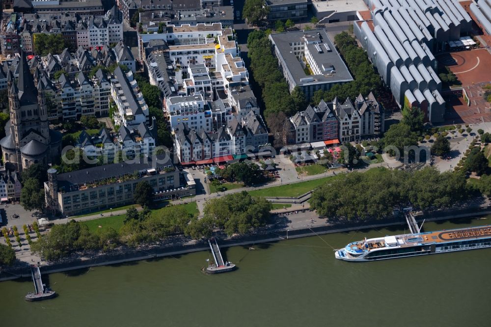 Köln from above - Residential and commercial building district along the street Am Bollwerk in the district Altstadt in Cologne in the state North Rhine-Westphalia, Germany