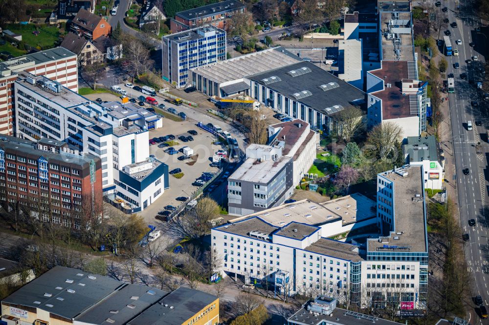 Hamburg from above - Residential and commercial building district on street Holstenkamp in the district Stellingen in Hamburg, Germany