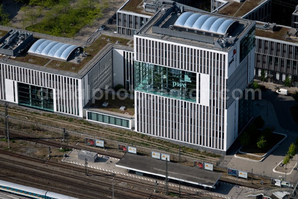 Aerial image München - Residential and commercial building district Skygarden on Arnulfpark in the district Maxvorstadt in Munich in the state Bavaria, Germany