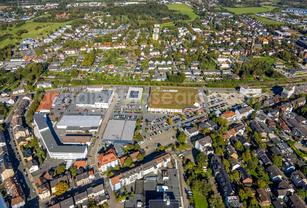 Witten from the bird's eye view: Residential and commercial building district on street Annenstrasse in Witten at Ruhrgebiet in the state North Rhine-Westphalia, Germany