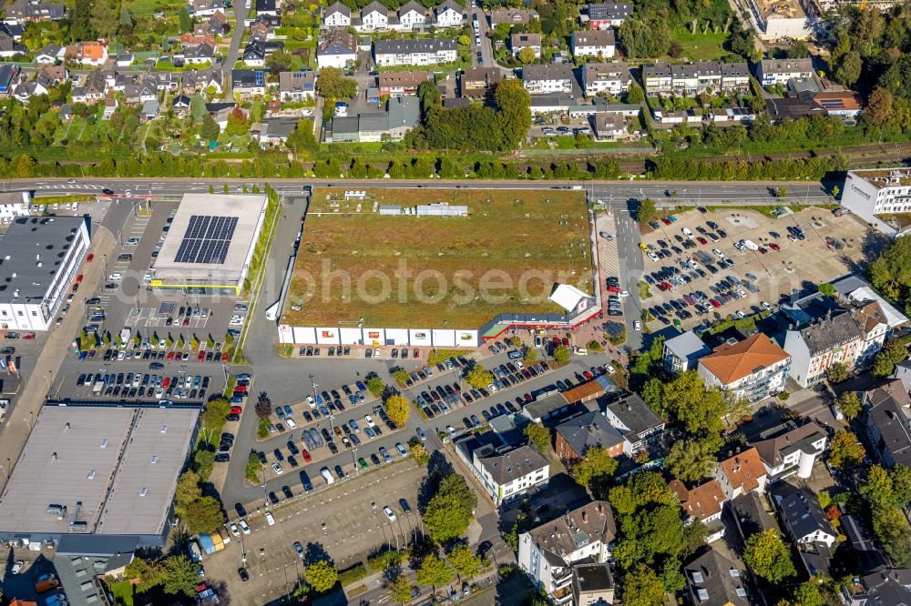 Aerial image Witten - Residential and commercial building district on street Annenstrasse in Witten at Ruhrgebiet in the state North Rhine-Westphalia, Germany