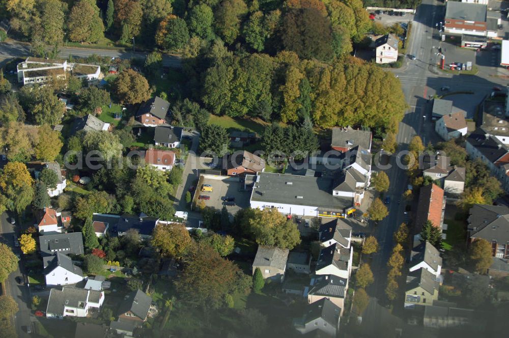 Unna from the bird's eye view: Wohn- und Geschäftshauskomplex an der Massener Strasse 61 in 59423 Unna - ein Projekt der Unternehmensgruppe Markus Gerold an der Vaerstbrücke 1 in 59425 Unna.