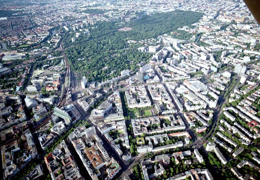 Berlin - Charlottenburg from the bird's eye view: Wohn- und Geschäftsviertel am Neuen Kranzlereck - Breitscheidplatz / Kurfürstendamm in Berlin - Charlottenburg.