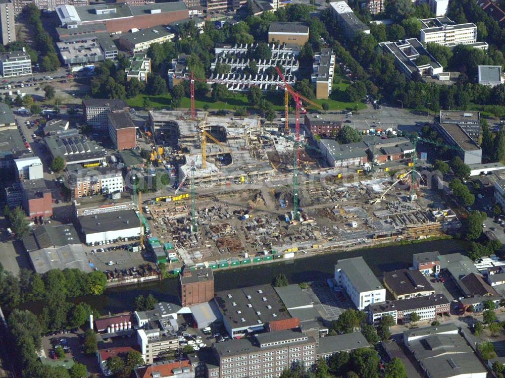 Hamburg from above - Wohn-und Geschätshausneubau am Berliner Tor in der Nähe des Berliner Bogens