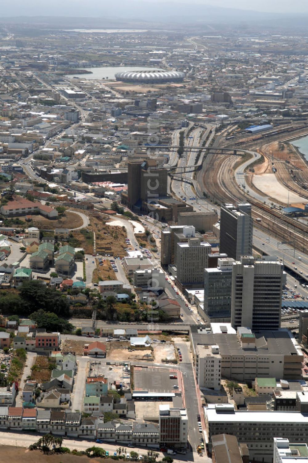 Port Elizabeth from above - View of a housing and industrial area on the Govan Mbeki Avenue and the Settlers Highway in Port Elizabeth