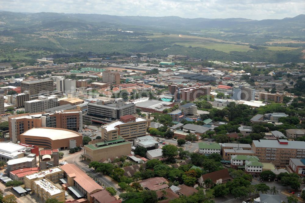 Aerial image Nelspruit - Stadtansicht vom Wohn- und Gewerbegebiet Sonheuwel Central in Nelspruit. View of the the residential and commercial aeria Sonheuwel Central in Nelspruit.