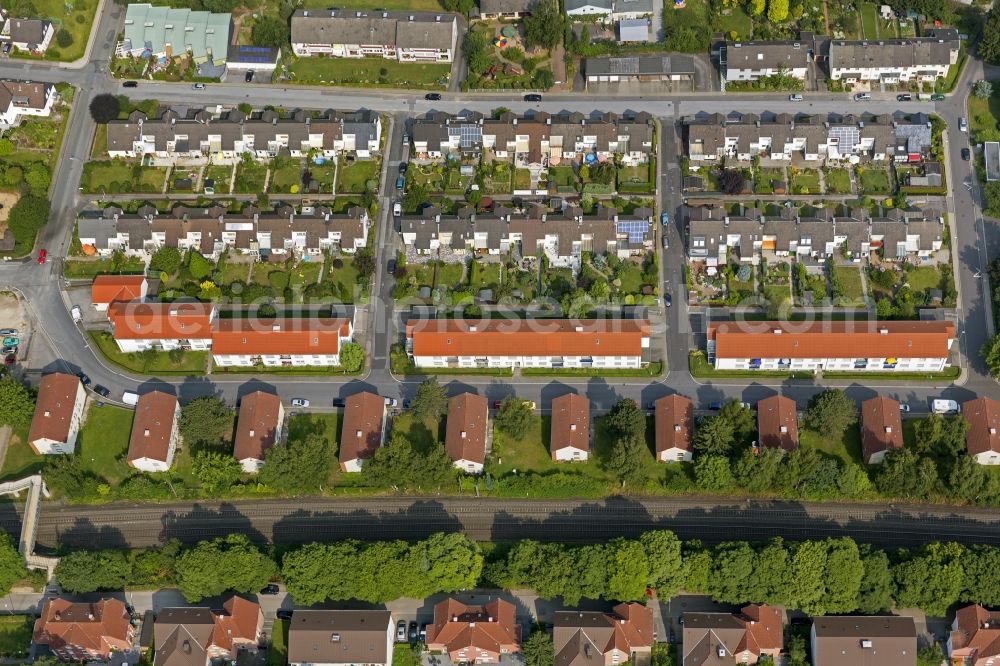 Gevelsberg from the bird's eye view: Residential development in Upper Maerkischer way in Gevelsberg in North Rhine-Westphalia