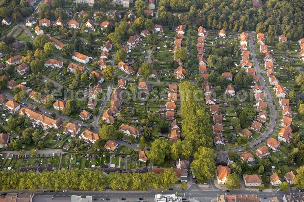 Aerial image Herne - Residential settlement Teutoburgia in Herne in the Ruhr area in North Rhine-Westphalia