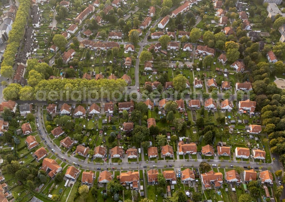 Herne from the bird's eye view: Residential settlement Teutoburgia in Herne in the Ruhr area in North Rhine-Westphalia