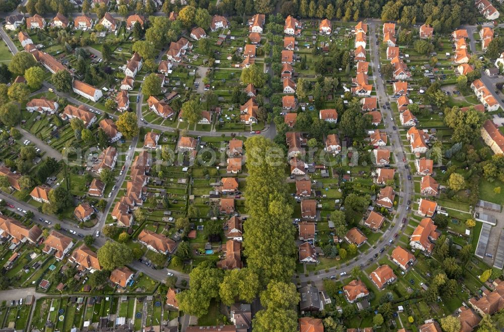 Aerial image Herne - Residential settlement Teutoburgia in Herne in the Ruhr area in North Rhine-Westphalia