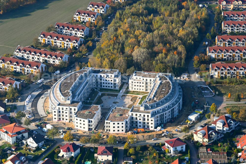 Aerial image Schwanebeck - Multi-family residential complex Am Eichenring in Schwanebeck in the federal state of Brandenburg, Germany