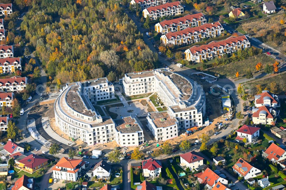 Aerial photograph Schwanebeck - Multi-family residential complex Am Eichenring in Schwanebeck in the federal state of Brandenburg, Germany