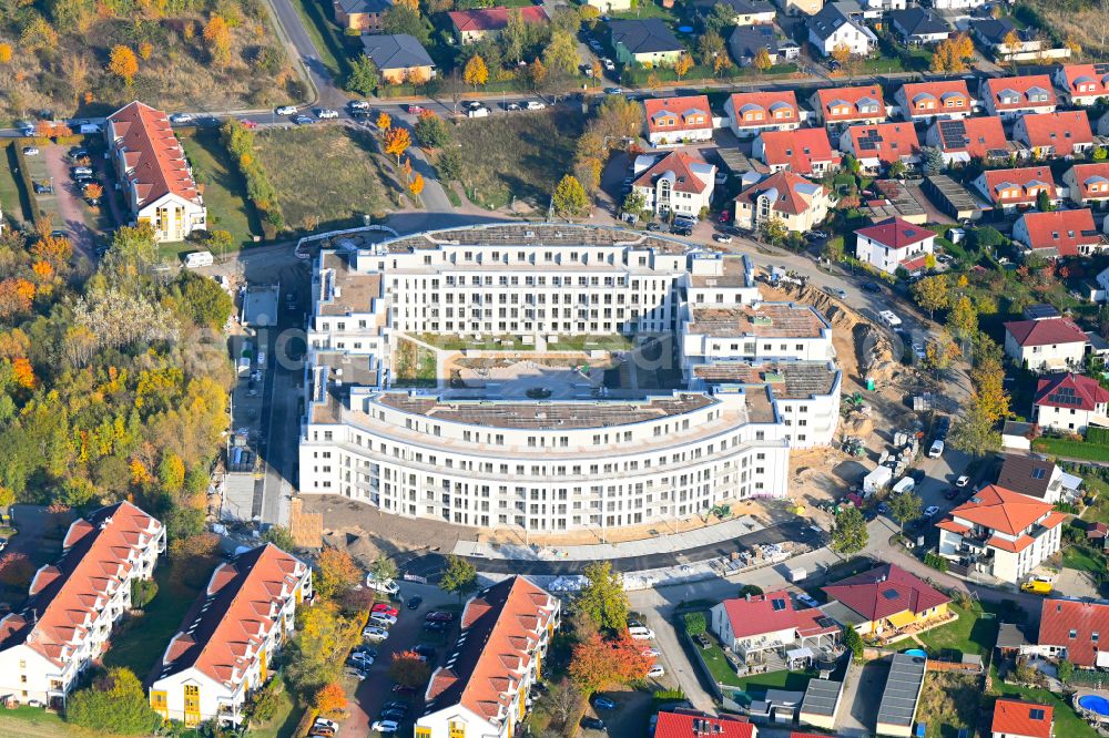 Aerial photograph Schwanebeck - Multi-family residential complex Am Eichenring in Schwanebeck in the federal state of Brandenburg, Germany