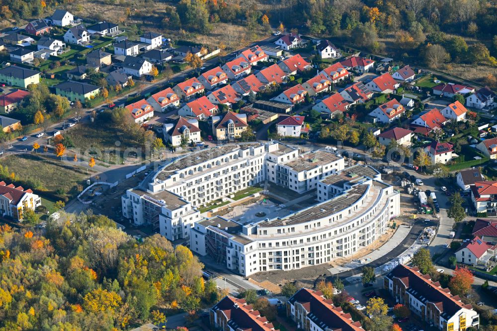 Schwanebeck from above - Multi-family residential complex Am Eichenring in Schwanebeck in the federal state of Brandenburg, Germany