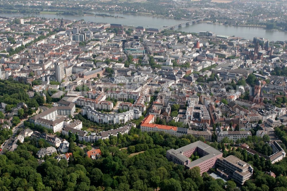 Mainz from above - Residential area on the Kaestrich at the Copper Mountain Terrace in Mainz in Rhineland-Palatinate