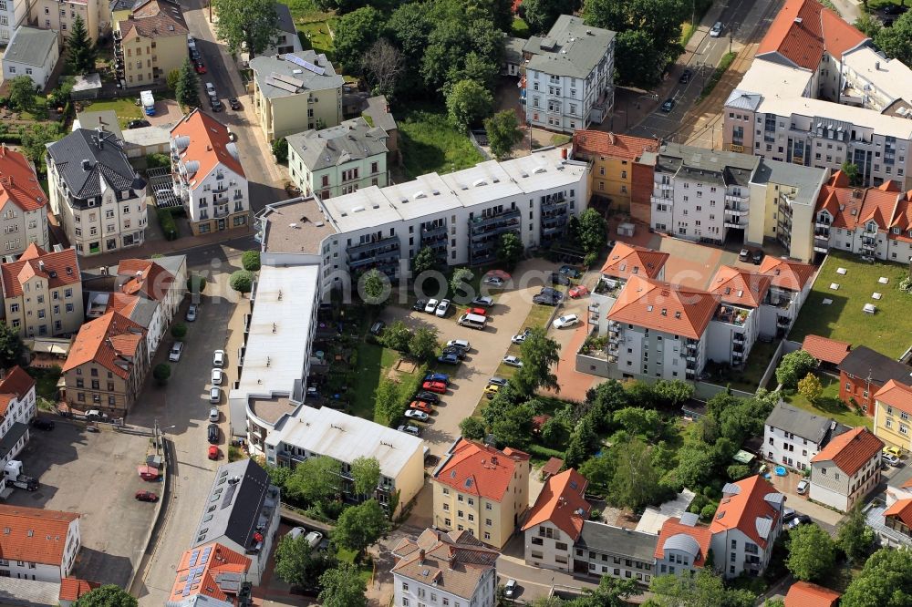 Gotha from above - The condominium houses Waltershaeuser Street - Cosmarstrasse - Dreikronengasse in Gotha in Thuringia is managed by the HGV house and land management GmbH