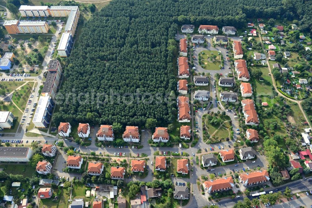 Aerial image Velten - Residential area Am Kuschelhain in Velten in Brandenburg