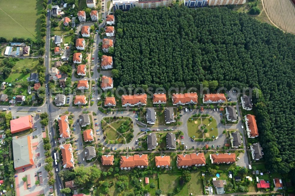 Velten from above - Residential area Am Kuschelhain in Velten in Brandenburg