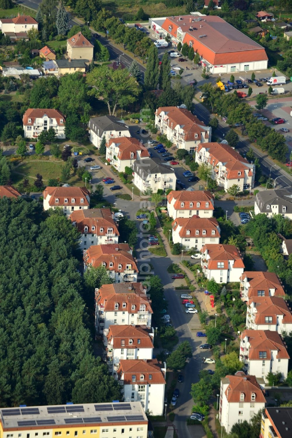 Aerial image Velten - Residential area Am Kuschelhain in Velten in Brandenburg