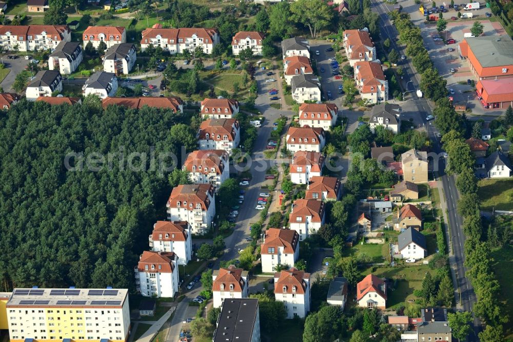 Velten from above - Residential area Am Kuschelhain in Velten in Brandenburg