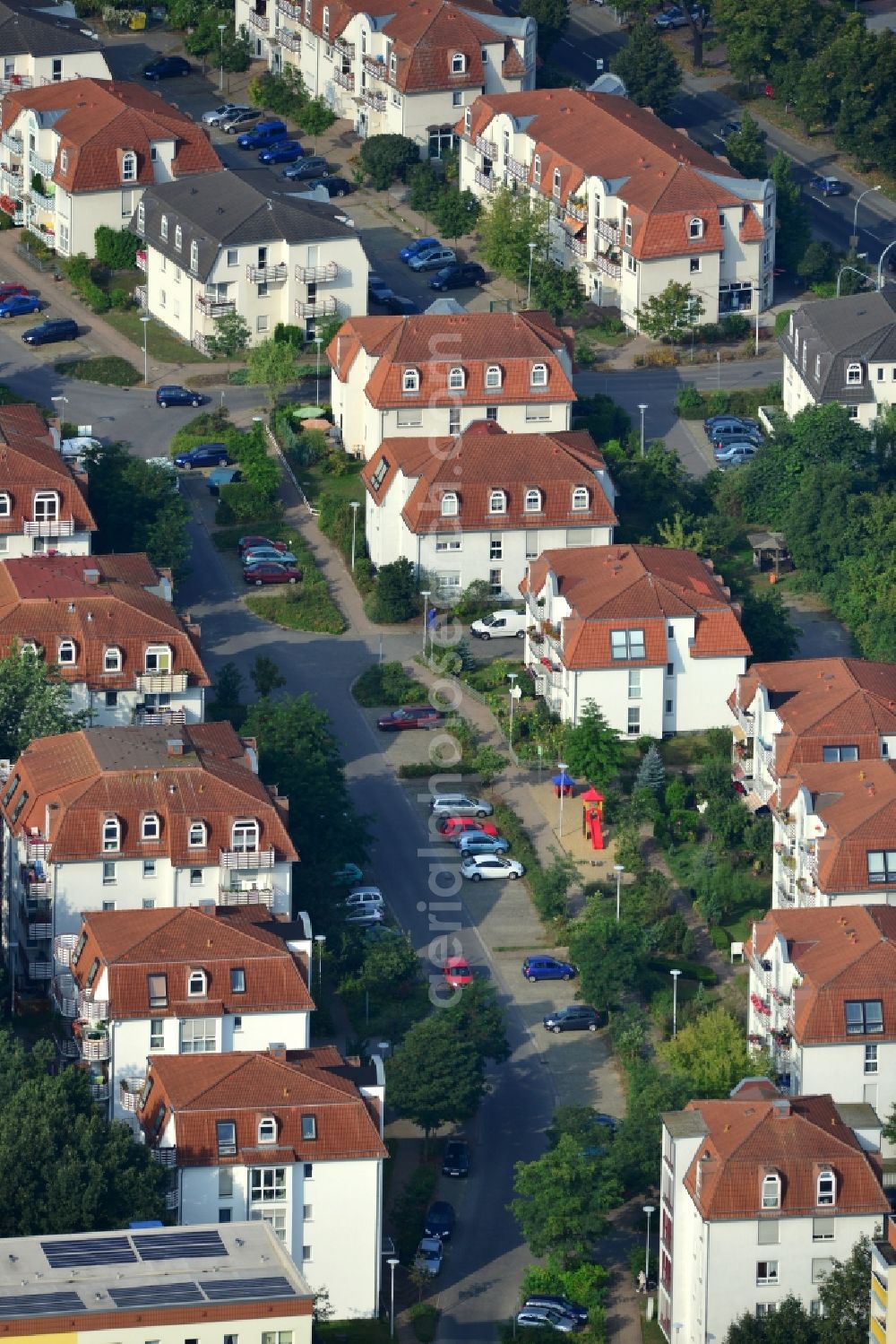 Velten from the bird's eye view: Residential area Am Kuschelhain in Velten in Brandenburg