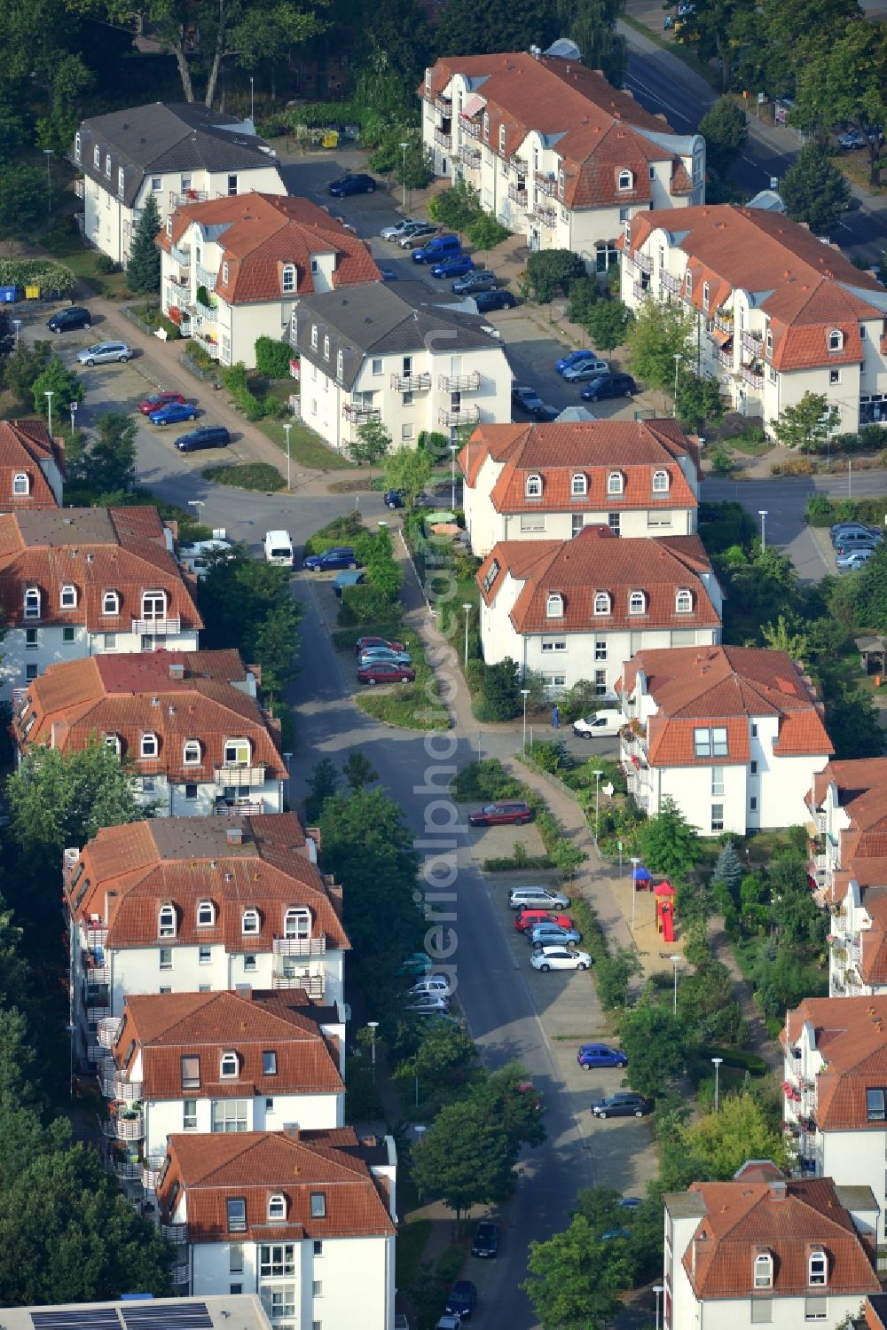 Aerial image Velten - Residential area Am Kuschelhain in Velten in Brandenburg