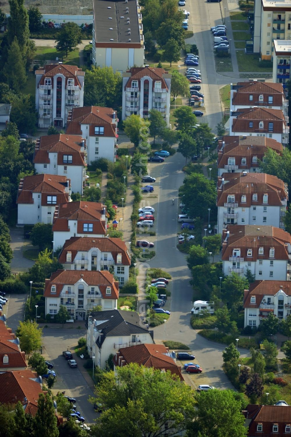 Velten from above - Residential area Am Kuschelhain in Velten in Brandenburg