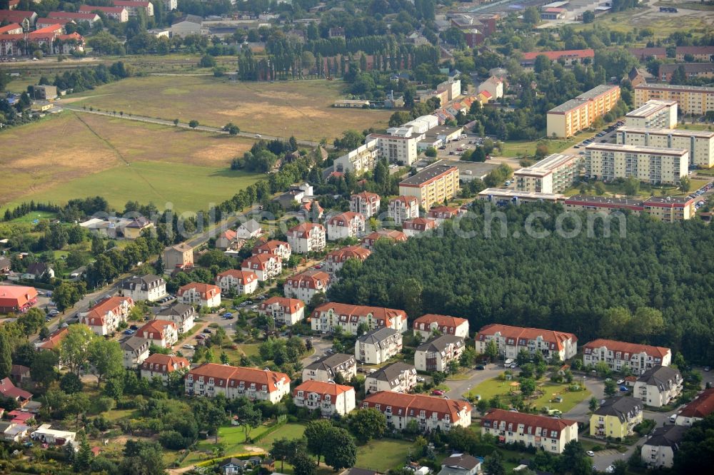 Velten from above - Residential area Am Kuschelhain in Velten in Brandenburg