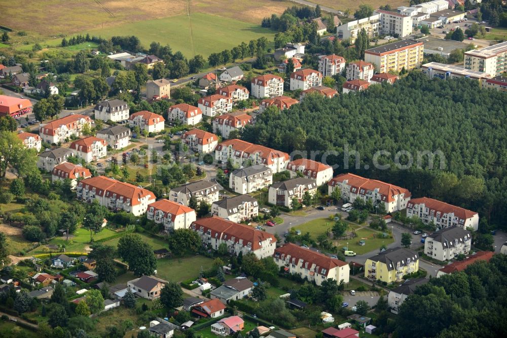 Velten from the bird's eye view: Residential area Am Kuschelhain in Velten in Brandenburg