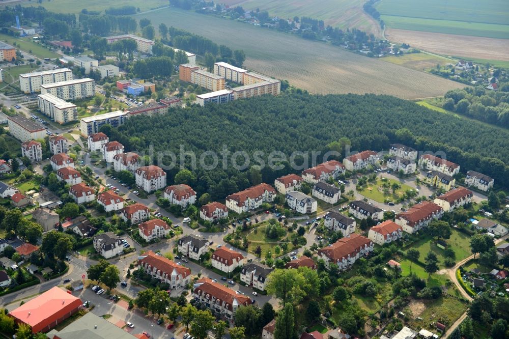 Velten from the bird's eye view: Residential area Am Kuschelhain in Velten in Brandenburg