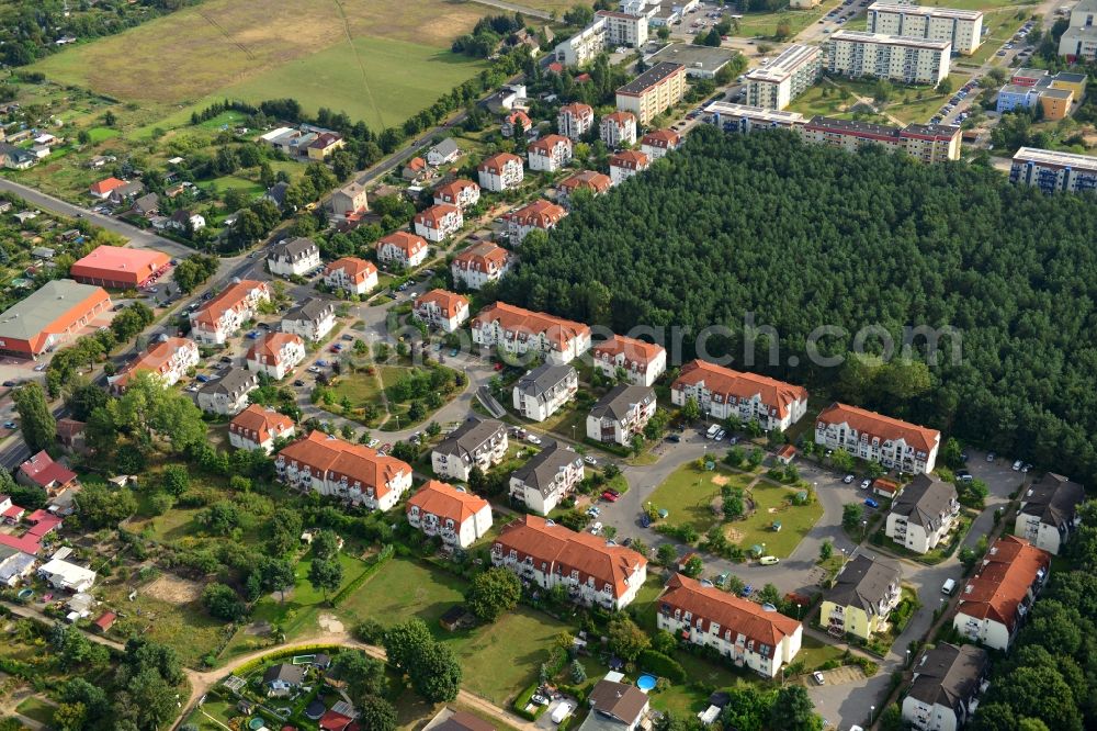 Velten from above - Residential area Am Kuschelhain in Velten in Brandenburg