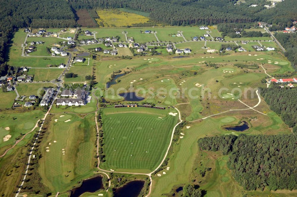 Michendorf from the bird's eye view: Blick auf die Wohnanlagen der HVB Immobilien am Areal des malerisch gelegenen Golf- und Country Club Seddiner See. Anschrift: Golf- und Country Club Seddiner See AG,Zum Weiher 44, 14552 Michendorf,Tel: 033205 / 73 20,Fax: 033205 / 73 229