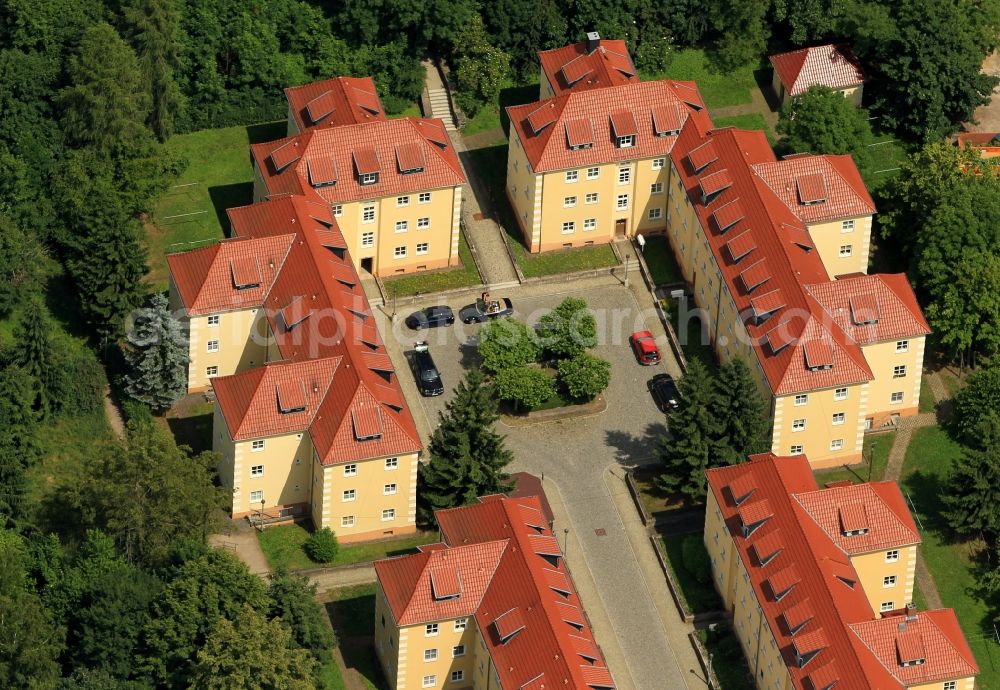 Nordhausen from the bird's eye view: An architecturally unique living area is the so-called Bingerhof in Nordhausen in Thuringia